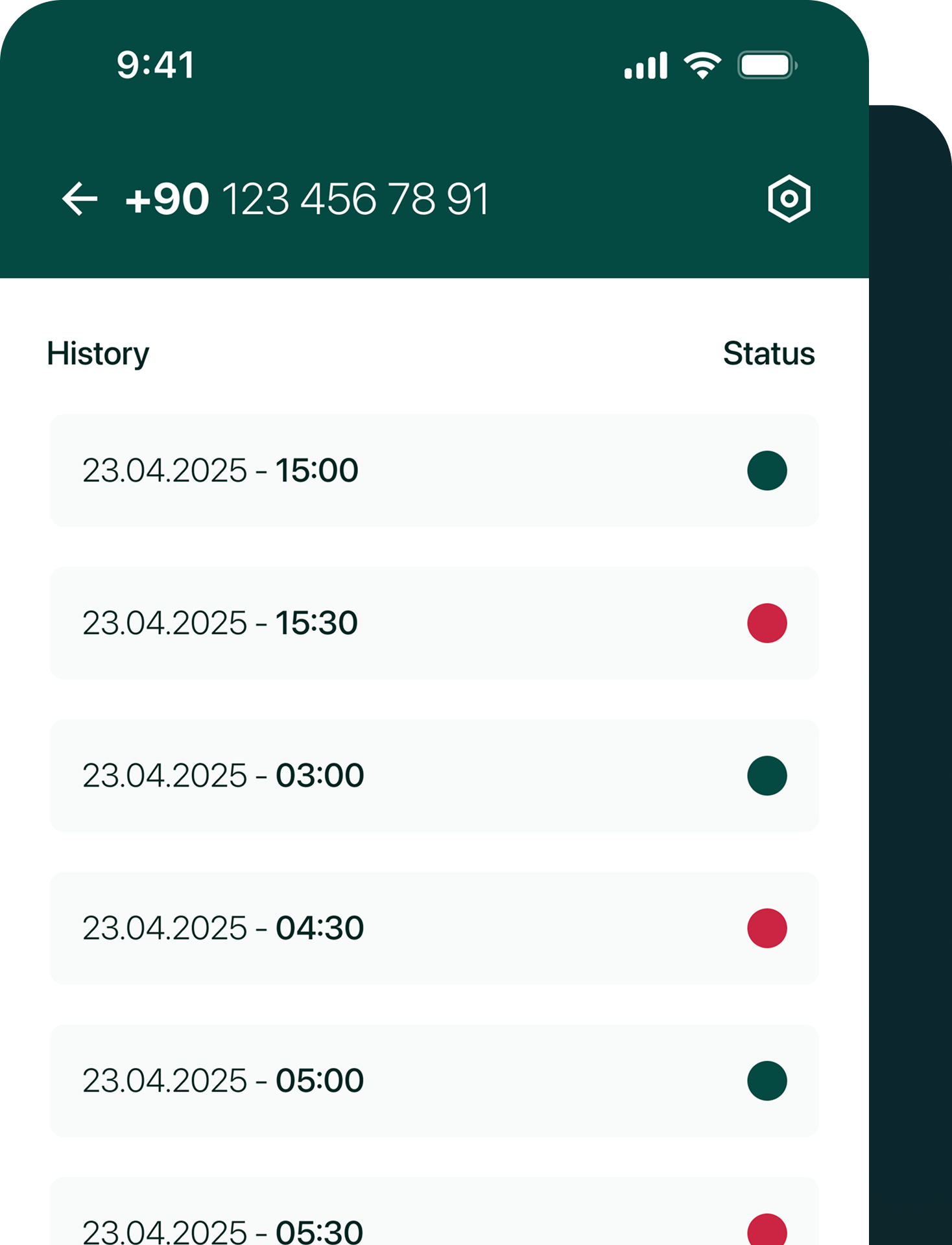 WaTrack's settings screen designed for enhanced privacy and real-time tracking.